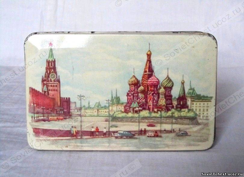 Коробка из-под карамели "Монпансье". «Красный Октябрь», СССР 1950 – 1970 гг.